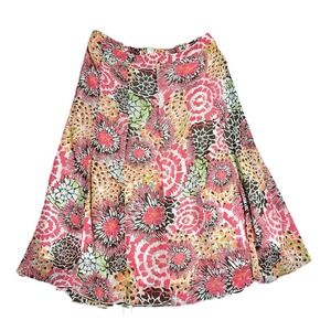 CJ Banks Skirt Womens Plus 14W Floral A Line‎ Pull On Flowy Boho Hippie Spring X